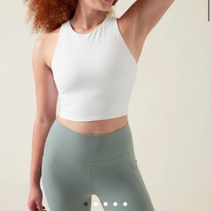 athleta white conscious crop bra A-C